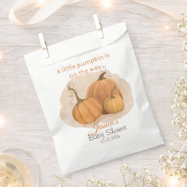 Sachets En Papier Un Petit Baby shower Citrouille (Coupé)