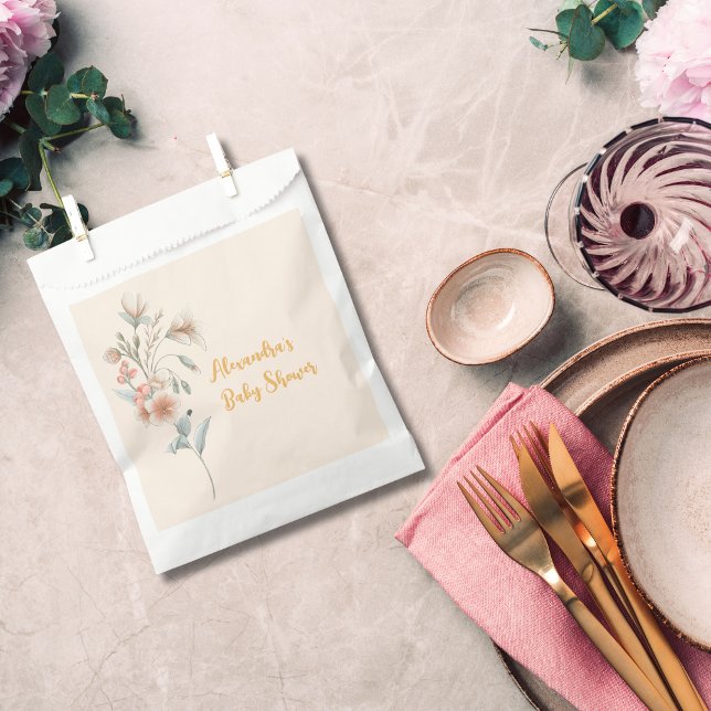 Sachets En Papier Un petit Baby shower de fille Fleur sauvage (Créateur téléchargé)