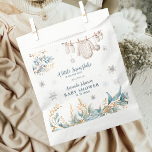 Sachets En Papier Une Baby Shower Bébé Hiver Petit Flocon de Neige B