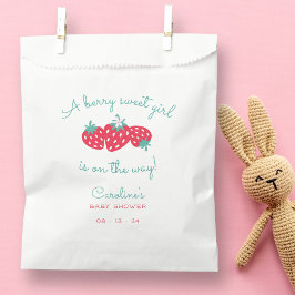 Sachets En Papier Une Berry Sweet Girl Baby shower Fraise Floral