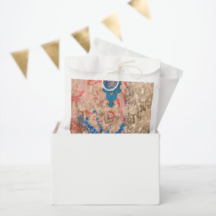 Sachets En Papier une image d'une écharpe bleue et beige
