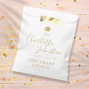 Sachets En Papier Une Smart Cookie Gold Script Graduation Party