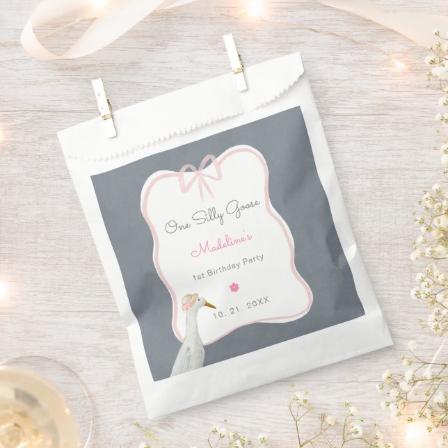 Sachets En Papier Une sotte rose oie 1ère fête d'anniversaire (Coupé)