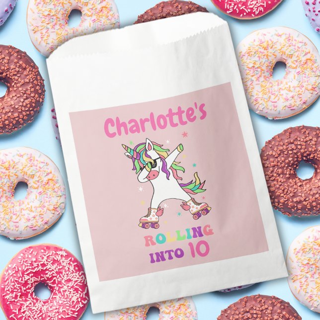 Sachets En Papier Unicorn Dabbing Roller Patinage Anniversaire (Créateur téléchargé)