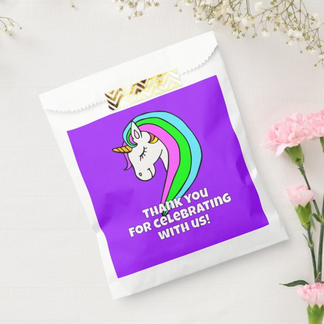 Sachets En Papier Unicorne arc-en-ciel (Scellé)
