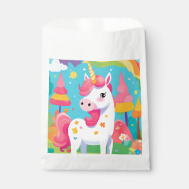 Sachets En Papier Unicorne arc-en-ciel rose Anniversaire