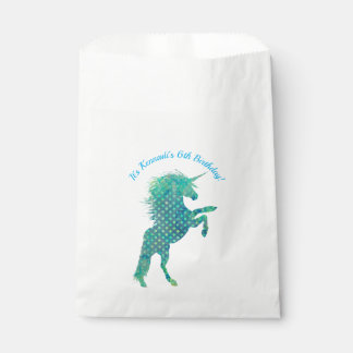 Sachets En Papier Unicorne bleue, Anniversaire