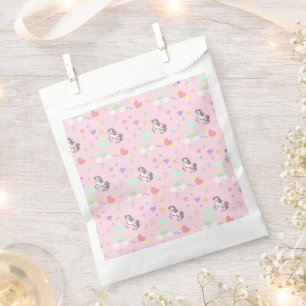 Sachets En Papier Unicorne rose magique princesse fille d'anniversai