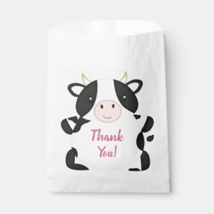 Sachets En Papier Vache fête d'anniversaire rose
