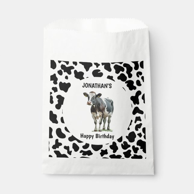 Sachets En Papier Vache Noir et blanc (Devant)