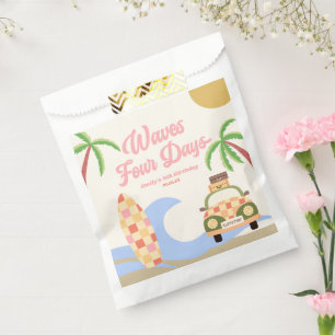 Sachets En Papier Vagues quatre jours Surf rose 4e anniversaire fête