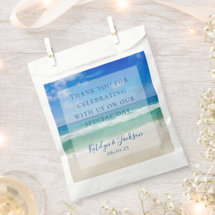 Sachets En Papier Vagues tropicales Océan Photographie Plage Mariage