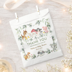 Sachets En Papier Végétation Animaux de ferme Baby shower d'annivers