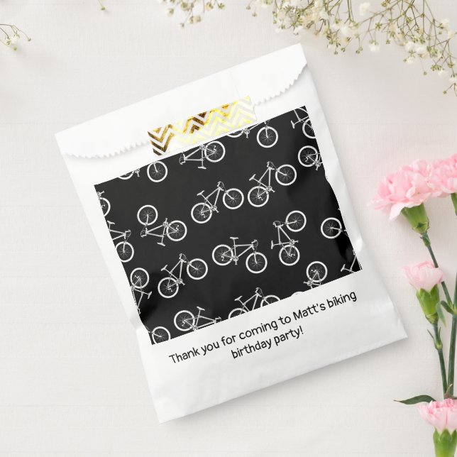Sachets En Papier Vélo Anniversaire fête Noir (Scellé)