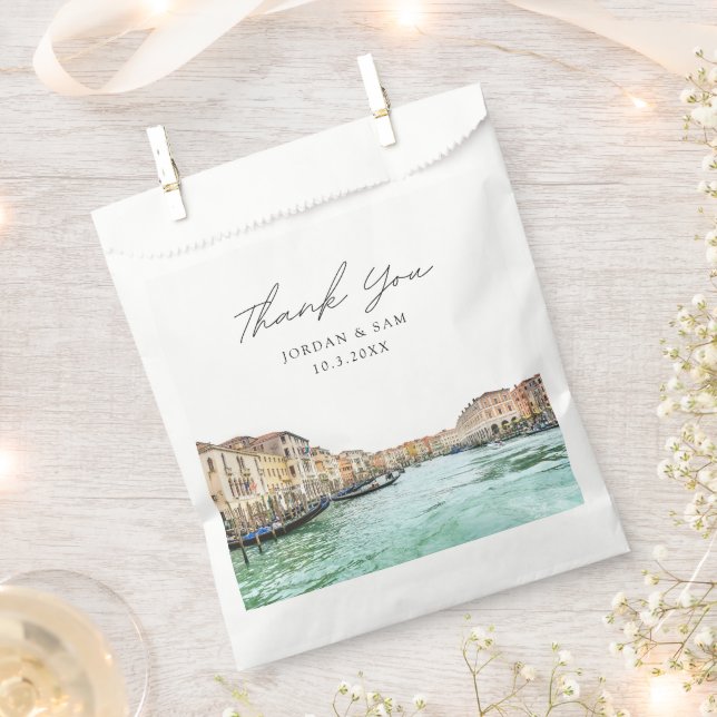 Sachets En Papier Venice Italie Mariage photo personnalisée (Coupé)