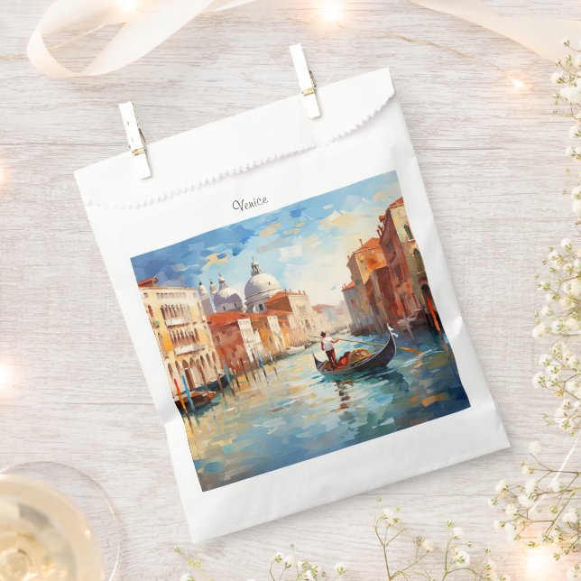 Sachets En Papier Venise peinte, Italie (Coupé)