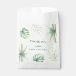 Sachets En Papier Verdure tropicale Aquarelle Baby shower vert