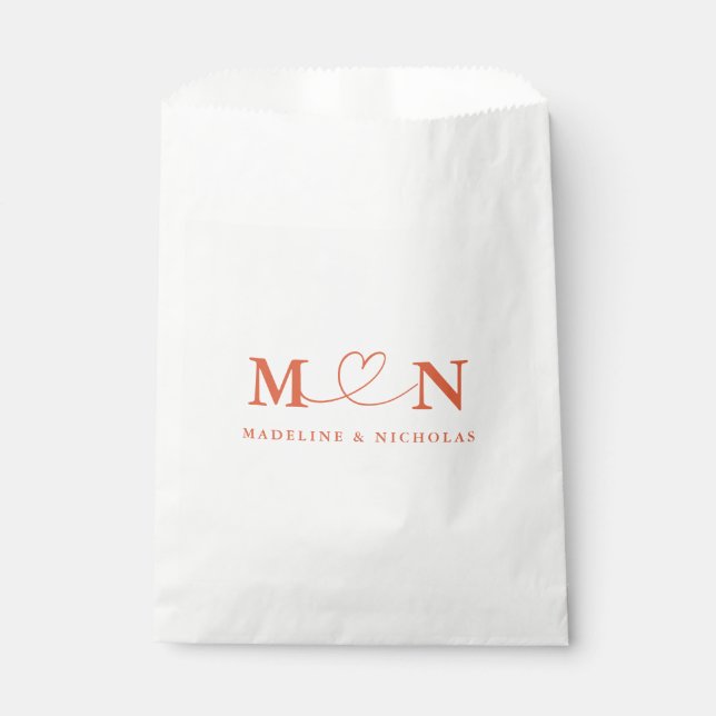 Sachets En Papier Verona Sunset Doodle Mariage de boucle cardiaque M (Devant)