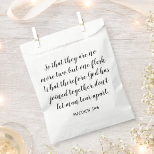 Sachets En Papier Verset biblique de mariage Matthieu 19:6