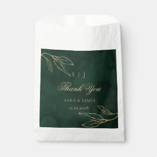 Sachets En Papier Vert émeraude Botanique Mariage enchanté