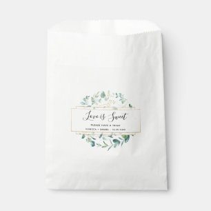 Sachets En Papier Vert Eucalyptus géométrique tendance