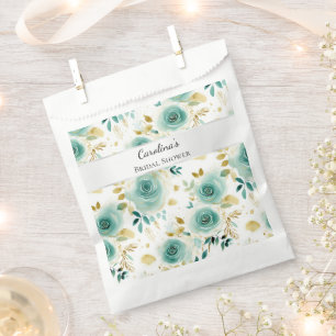 Sachets En Papier Vert Menthe Blanc Or Rose Florale Baignoire de Mar