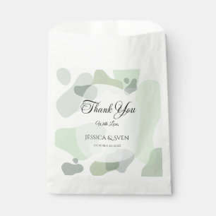 Sachets En Papier Vert organique Mariage Abstrait géométrique