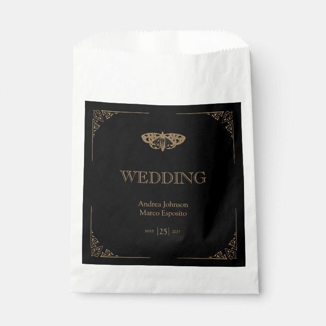 Sachets En Papier Victorian Moth Élégant mariage gothique Favoriser  (Devant)