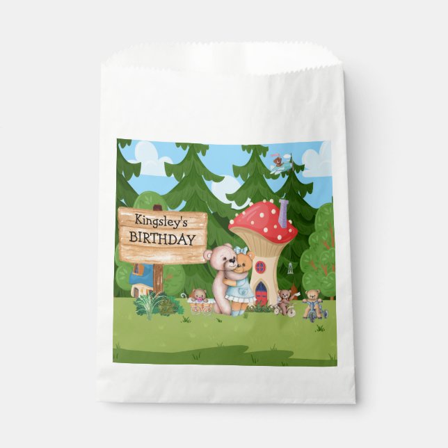Sachets En Papier Village de pique-nique personnalisé Teddy Bear (Devant)