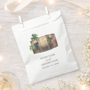 Sachets En Papier Vin rustique Barrel Vignoble Mariage