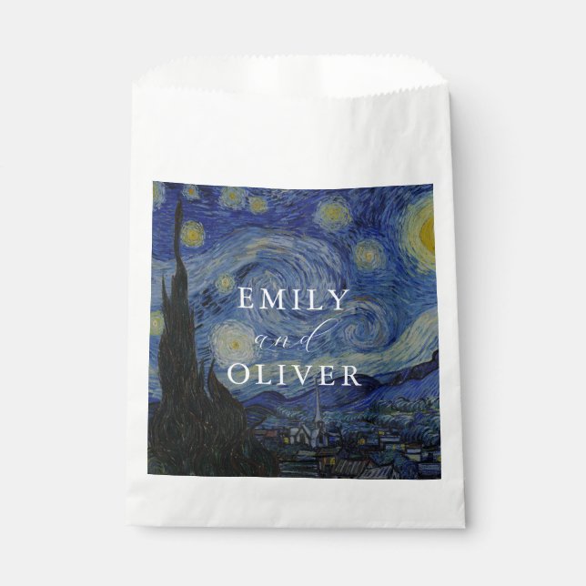 Sachets En Papier Vincent Van Gogh Mariage de nuit Starry (Devant)