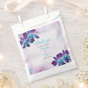 Sachets En Papier Violet Turquoise Bleu Dendrobium Mariage orchidée