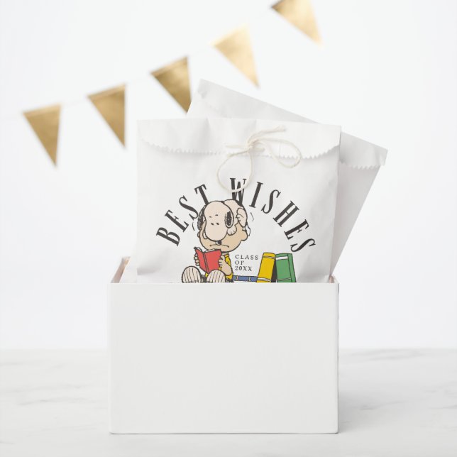 Sachets En Papier Vœux de fin d'études Peanuts Snoopy lisant (Fête)