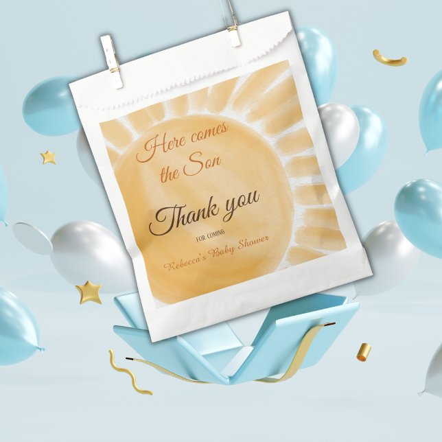 Sachets En Papier Voici le Baby shower Son Sunshine Yellow Ray (Créateur téléchargé)