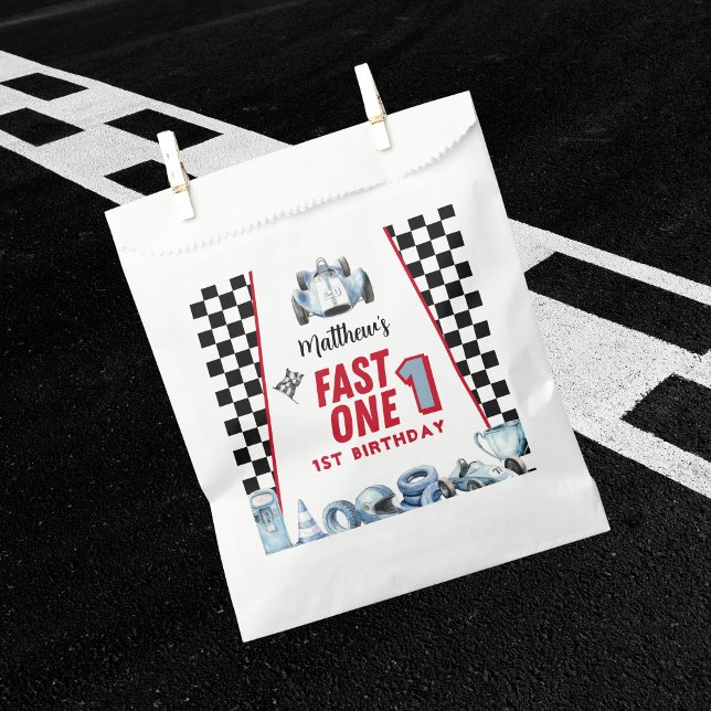 Sachets En Papier Voiture de course Fast One 1er anniversaire garçon (Créateur téléchargé)