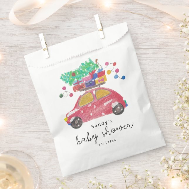 Sachets En Papier Voiture de Noël - baby shower (Coupé)