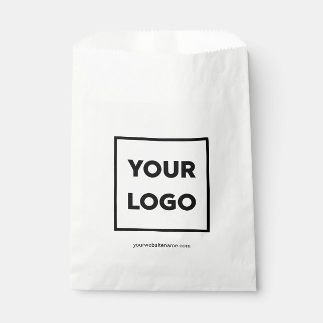 Sachets En Papier Votre entreprise Logo et site Web (Devant)
