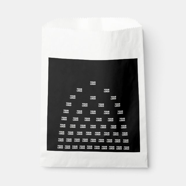 Sachets En Papier Votre logo motif d'arche unique | Noir (modifiable (Devant)