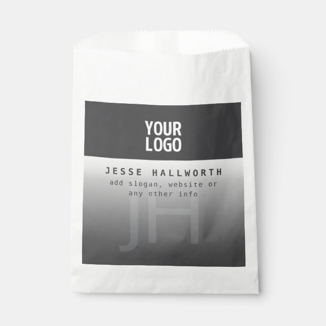 Sachets En Papier Votre logo, nom d'entreprise et monogramme  (Devant)