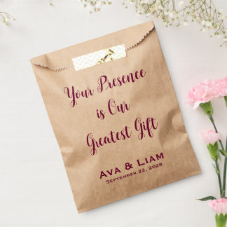 Sachets En Papier Votre présence est notre plus beau cadeau