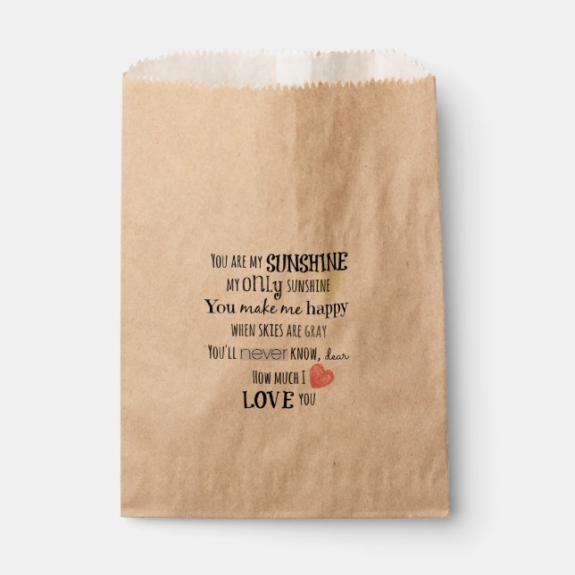Sachets En Papier Vous êtes ma citation Sunshine (Devant)
