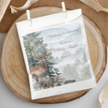 Watercolor Baby shower de bois de forêt