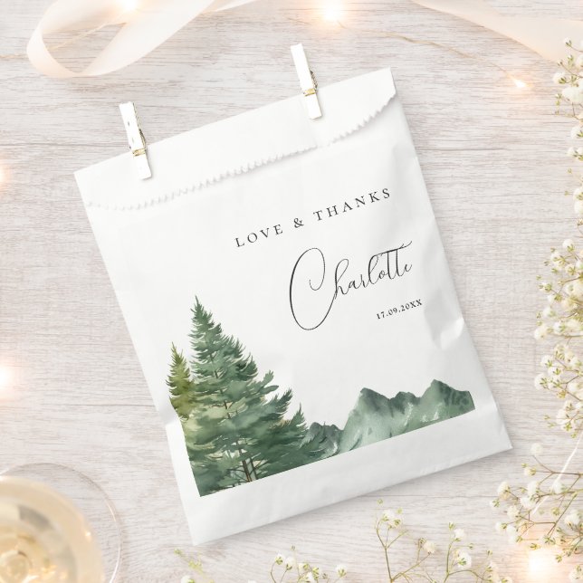 Sachets En Papier Watercolor Forest Adventure Baby shower (Coupé)