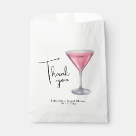 Sachets En Papier Watercolor Pink Cocktail Bridal Shower Thank you