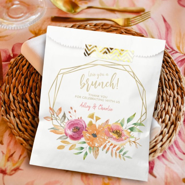 Sachets En Papier Wedding shower de Brunch Floral à l'aquarelle d'au (Créateur téléchargé)