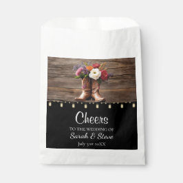 Sachets En Papier Western Cowboy Boots Floral Mariage élégant