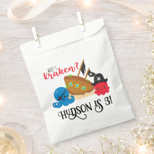 Sachets En Papier "What's Kraken" Octopus Pirate Children's Birthday