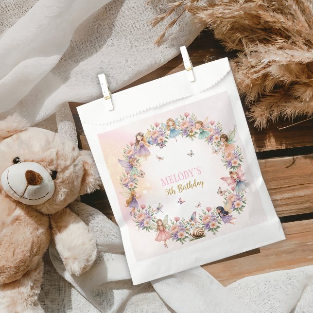 Sachets En Papier Whimsical flower fairy garden 5th birthday  (Créateur téléchargé)