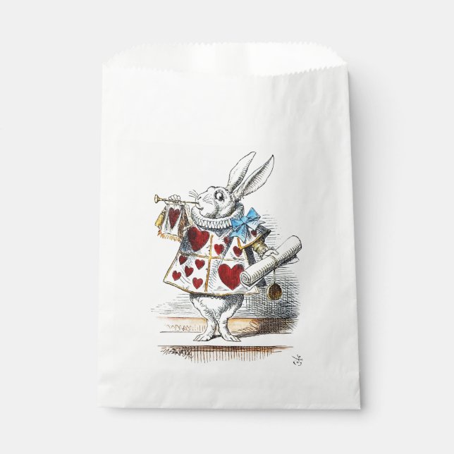 Sachets En Papier White Rabbit Alice Wonderland Hearts (Devant)