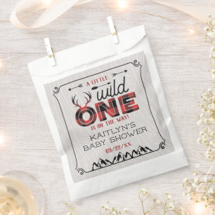 Sachets En Papier Wild One Boys Rustic Plaid Baby shower de bûcheron